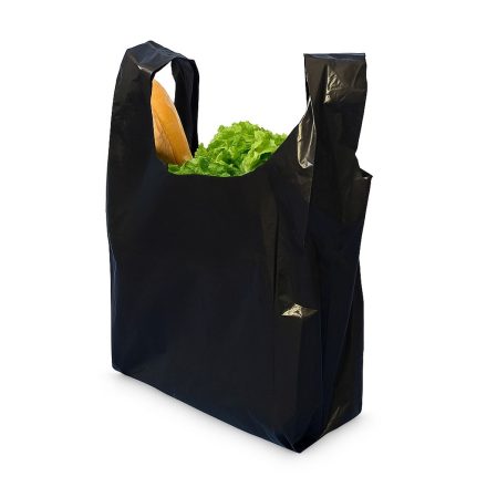 Défaut de publicité LDPE noir 27x48 cm sac avec poignée 100 pc