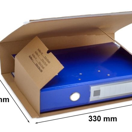 Boîte à rouleaux en carton L 330x230x100 mm marron avec bande adhésive