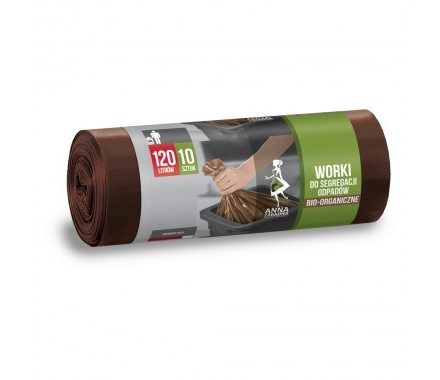 Sac à ordures LDPE 120 l marron 30 um A10, fort, 10 pcs