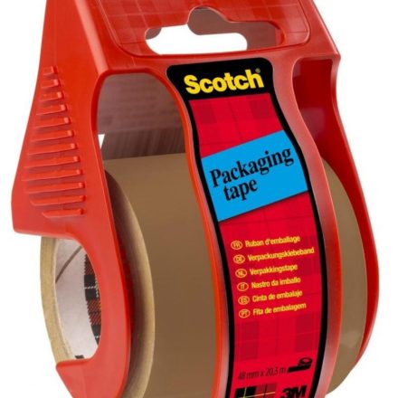 Mini distributeur pour ruban d'emballage scotch rouge avec ruban adhésif 48 mm x 20,3 m
