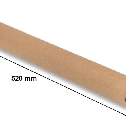 Tube en carton A2 50 x 520 mm, épaisseur 2 mm, brun, sans bouchons