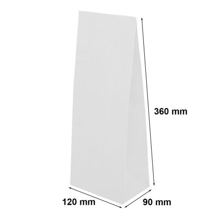Sac en papier blanc 120x90x360 mm avec attestation alimentaire