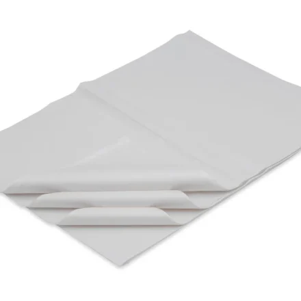 Papier d'ornement lisse blanc 50x70 cm pour les cadeaux, 100 Feuilles