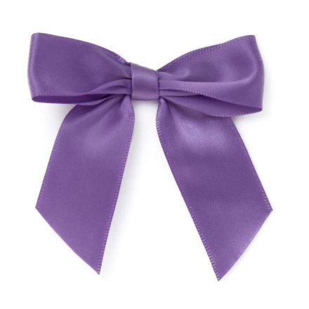 Arcs de satin décoratifs 25 mm adhésif violet 10 pcs