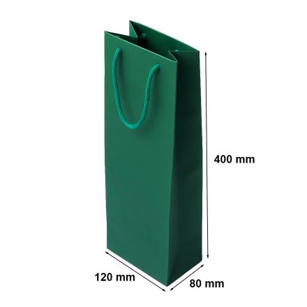 Sac en papier pour vin vert 120x80x400 mm 170 g