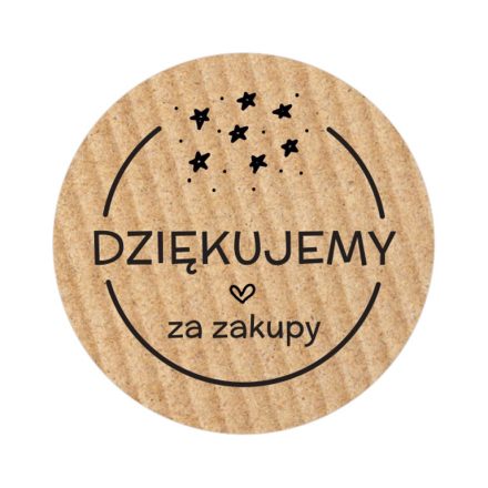 Stickers ronds Kraft Merci pour le shopping 35 mm, 200 pcs