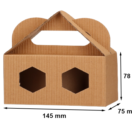 Boîte en carton pour 2 pots 145x75x78mm avec fenêtre