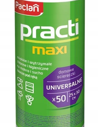 Paclan Practi Roller lingettes 50 pcs 25 x 30 cm Chlonne blanche