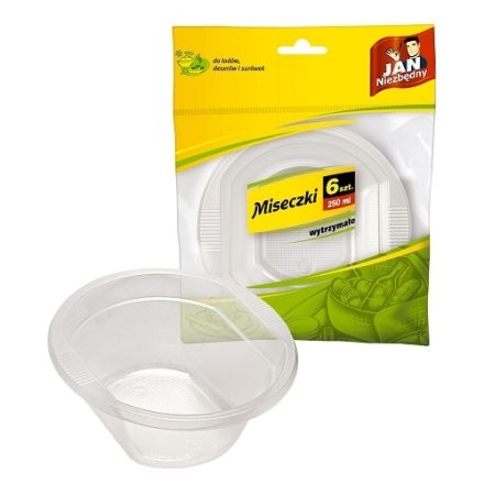 Volets en plastique bols jetables Jan Nécessaire 250 ml 6 pcs