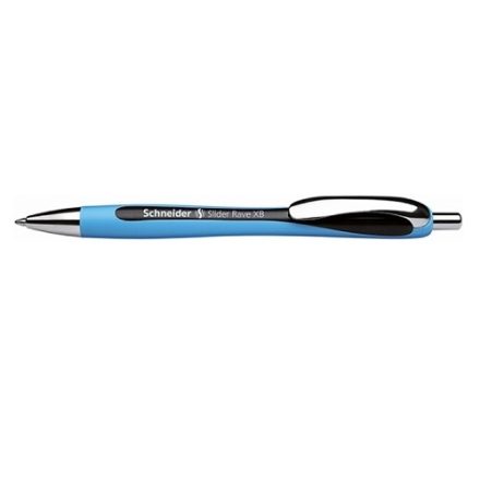 Stylo automatique Schneider Slider Rave XB bleu caoutchouté