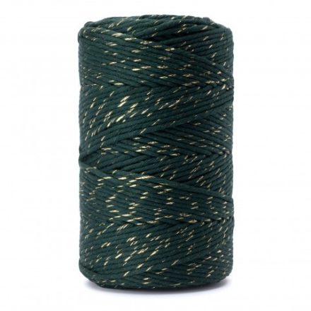 Cordon de coton ornementé pour macroma or vert 2 mm 100 g 45 m