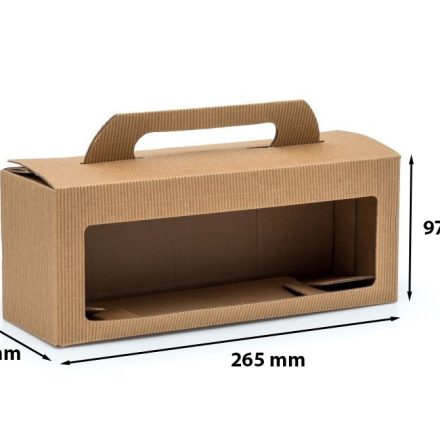 Carton pour 3 pots 0,35 l avec fenêtre 265x87x97mm marron chromé
