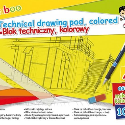 Bloc technique A4 10 cartes 150gsm mélange des couleurs