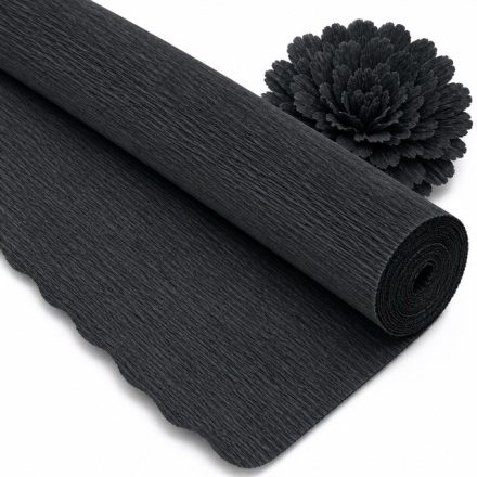 Crêpe italienne 180gr Noir 50cm/250cm Papier décoratif