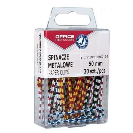 Pinces de papier de bureau enduites de zèbre 50 mm Couleur 30 pcs