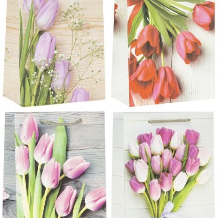 Sacs cadeaux Tulipes Lux A4 26x10x32 cm TK-22004 12