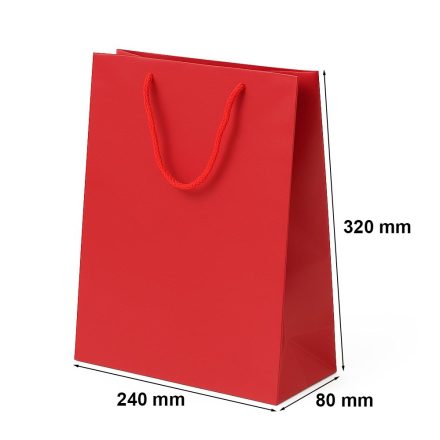 Sacs en papier pour cadeaux rouges 240x80x320 170 g/m2