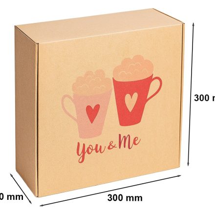 Carton 300x300x110 mm design, impression des coupes de la Saint Valentin