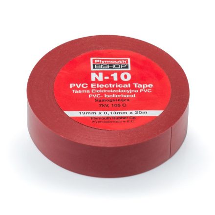 Bande isolante électrique PVC rouge pour câbles 19 mm x 20 m
