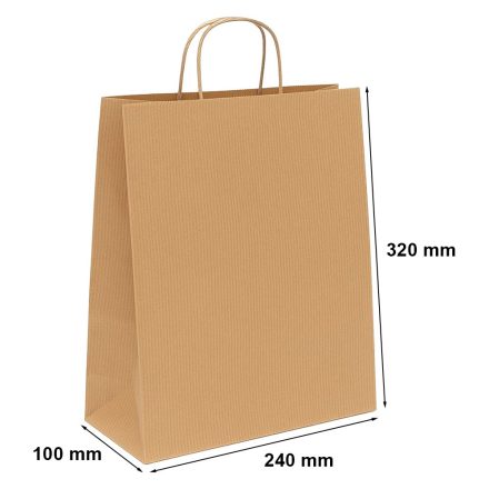 Sacs en papier pour striations en bronze 240x100x320 mm avec poignée