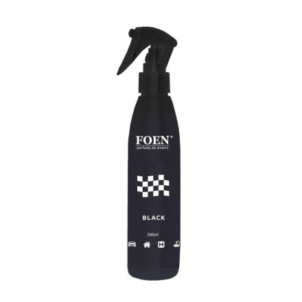 Parfum noir Foen 200 ml avec atomiseur, odeur pour paquets, voitures et intérieurs