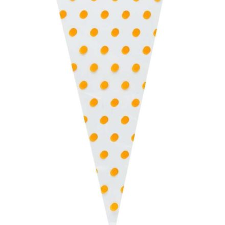 Cellophane pointe de cône dans les pois pour les fleurs et les bonbons 15x35 cm 1 pcs