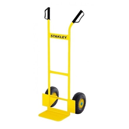 Chariot de rangement à deux roues en acier artisanal jaune, capacité de charge 200 kg