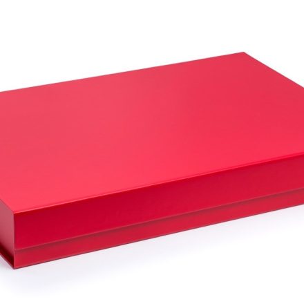 Boîte magnétique rouge plate XL 500x340x70 mm pour un cadeau