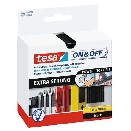 Bouchon autocollant en ruban adhésif TESA Extra-fort 1 m x 50 mm noir