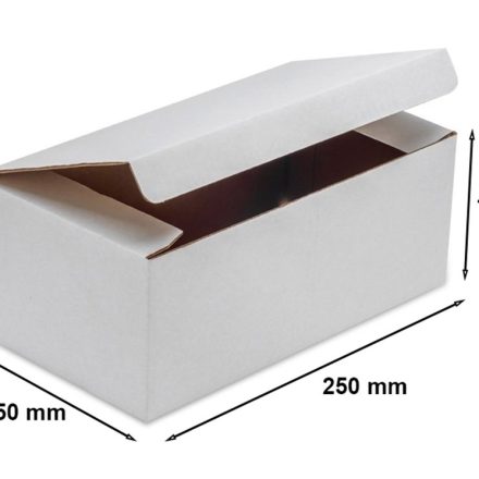 Boîte de coupure en carton 250x150x100mm FEFCO 215 blanc