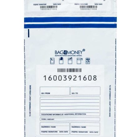 Enveloppes bancaires sécurisées LDPE B4 250x350 mm Revêtement blanc 100 pc