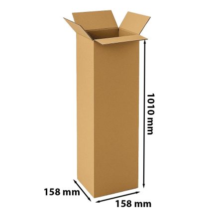 Boîte en carton allongé 158x158x1010 mm marron