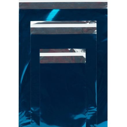 Sacs métallisés avec bande adhésive 160x230 mm bleu 100
