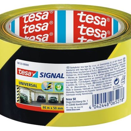 Bande d'avertissement de signal 66m:50mm, jaune et noir