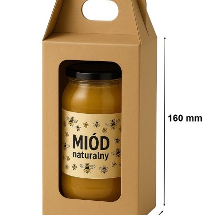 Boîte en carton avec fenêtre 95x95x160mm na 1 pot de miel F217