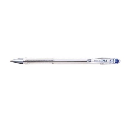 Stylo à huile Penac CH6 0,7 mm transparent à l'encre bleue