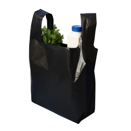 Défaut de publicité LDPE pour faire du shopping 30x55 cm noir, emballage 50 pcs