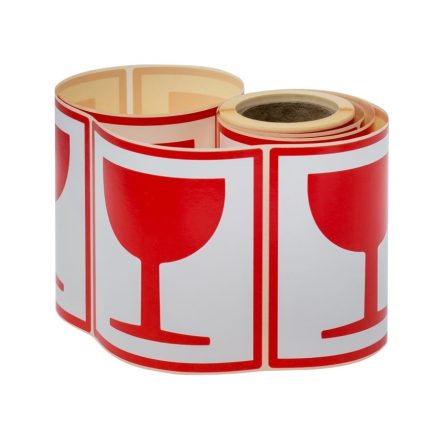 Autocollants de ramassage 100x100 mm 100 Pcs Attention avec le verre