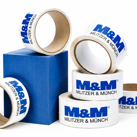 Bande d'emballage avec logo Solvent 3 couleurs 48 mm x 54 m 720 pc