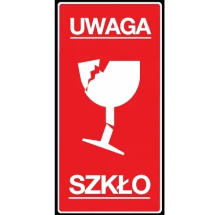 Avertisseurs autocollants Attention Verre avec verre 100x50mm 100Pc rouleau
