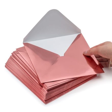 K4 enveloppes carrées décoratives rose métallique 120 gsm 50 pc