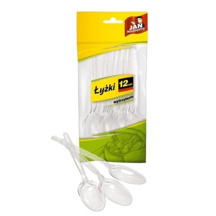 Spoons jetable en plastique transparent Jan Nécessaire 12 pcs