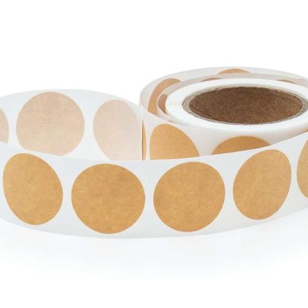 Autocollants ronds EKO feu de papier kraft fi 25 mm autocollant 250 pc
