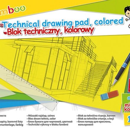 Bloc technique A3 10 cartes 150gsm mélange des couleurs