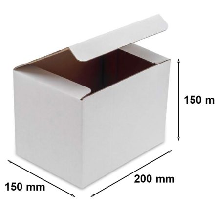 Boîte de coupure en carton blanc 200x150x150 mm FEFCO 215